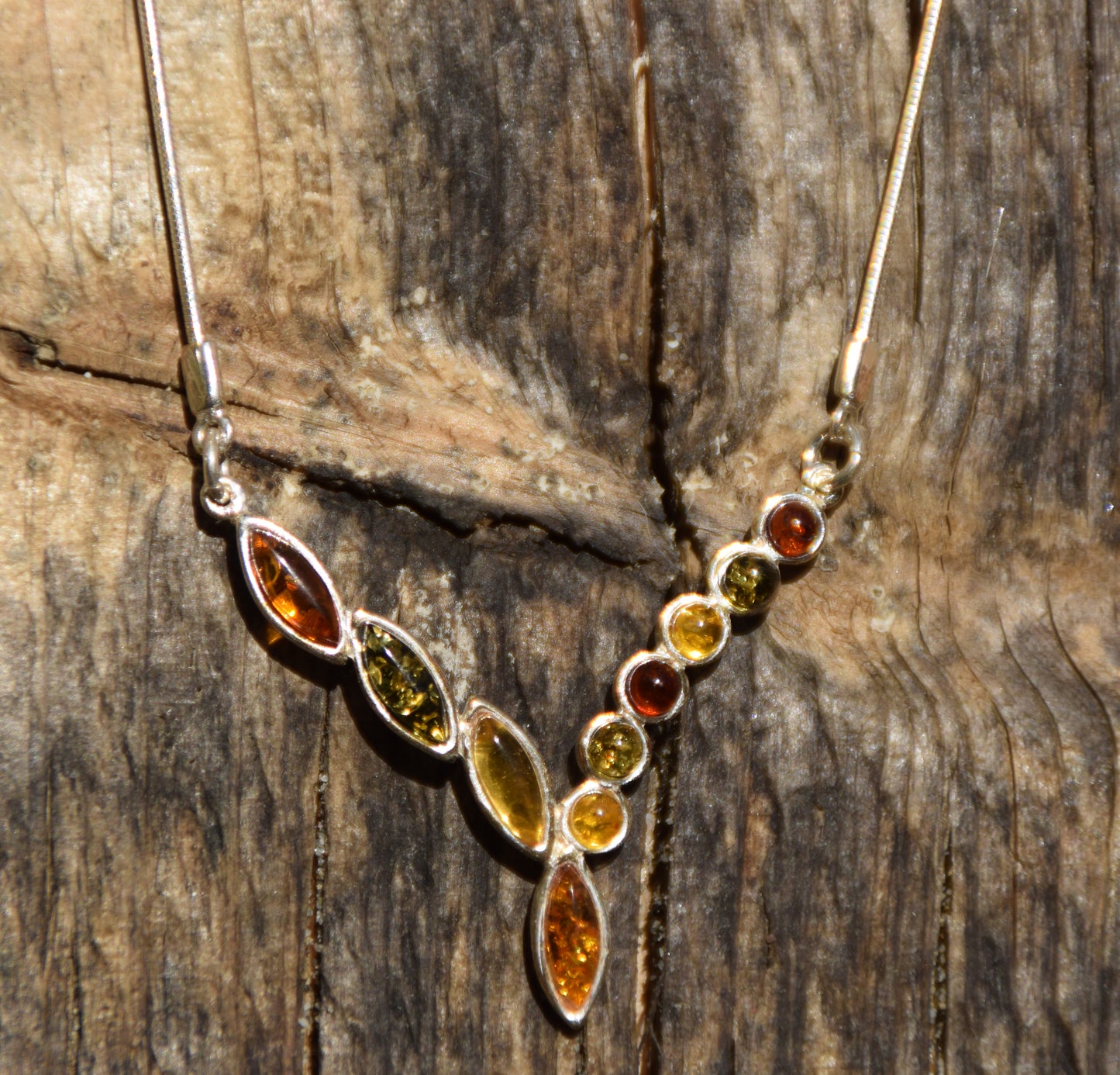 MJ Baltica, collana Ambra naturale Argento 925 artigianale BKo006