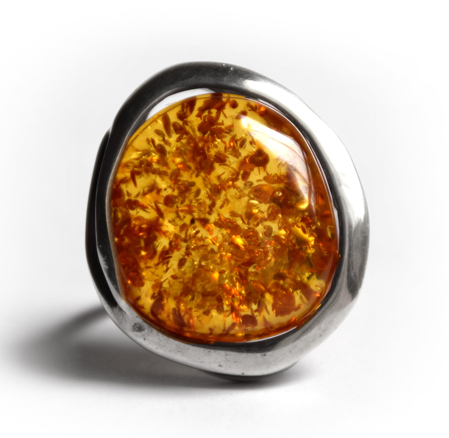 MJ Baltica, anello, Ambra naturale Baltica, Argento 925, regolabile BP018