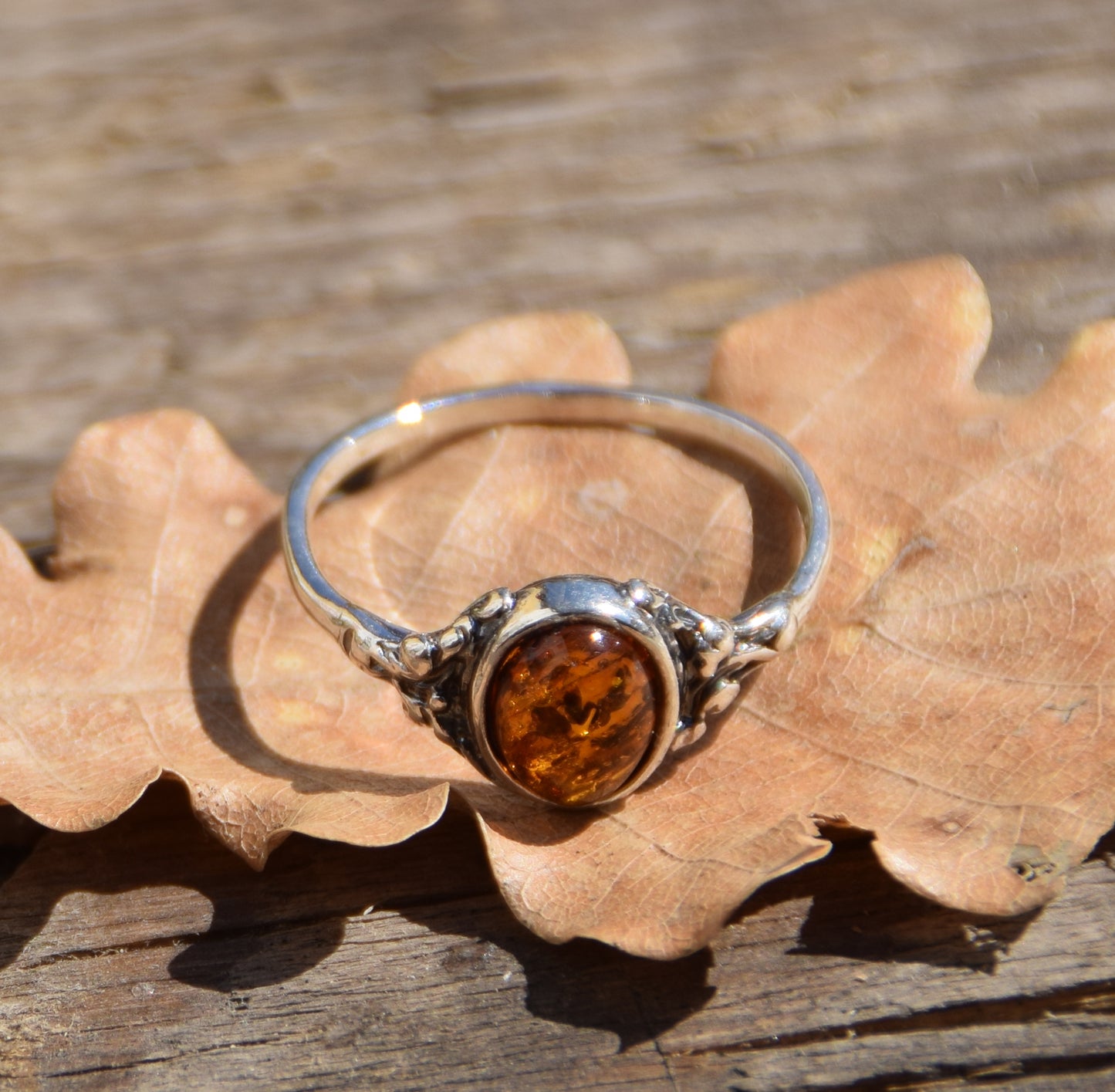 MJ Baltica, anello, Ambra naturale Baltica, Argento 925, vintage, classico, BP051