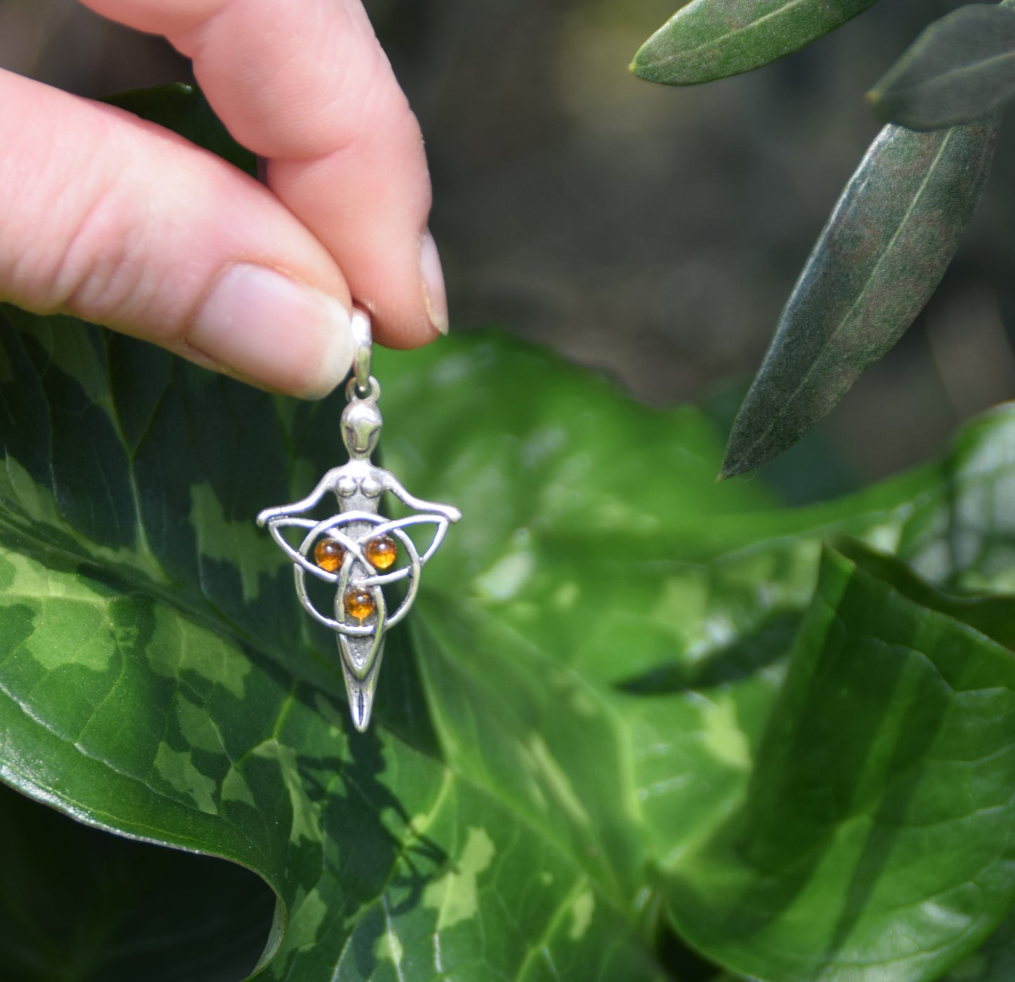 MJ Baltica, ciondolo, Ambra naturale Baltica, Argento 925, celtico, croce, equilibrio, BW050