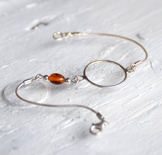 MJ Baltica, bracelet, natural Baltic amber, 925 silver, fine, delicate, youthful, handcrafted, BB020