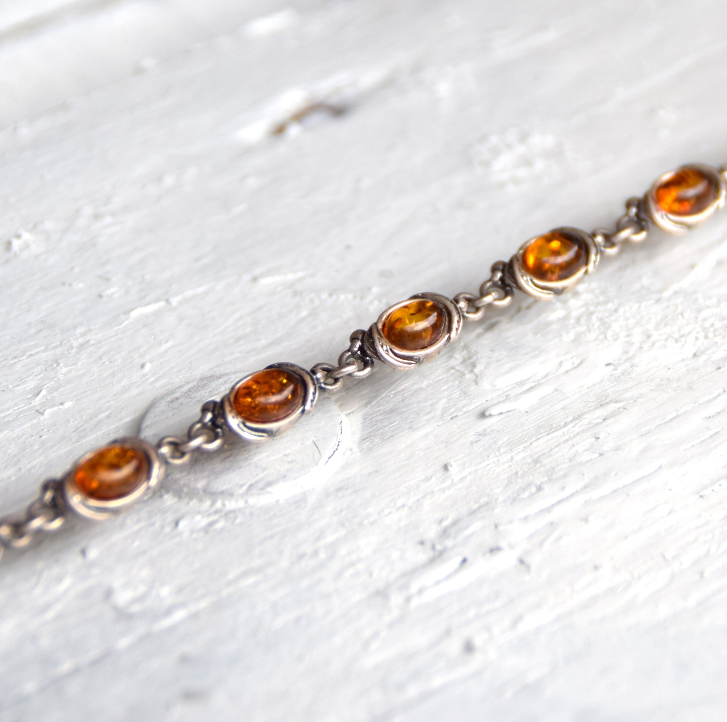 MJ Baltica, bracelet, natural Baltic amber, 925 silver, vintage, large, unique, handcrafted, BB027