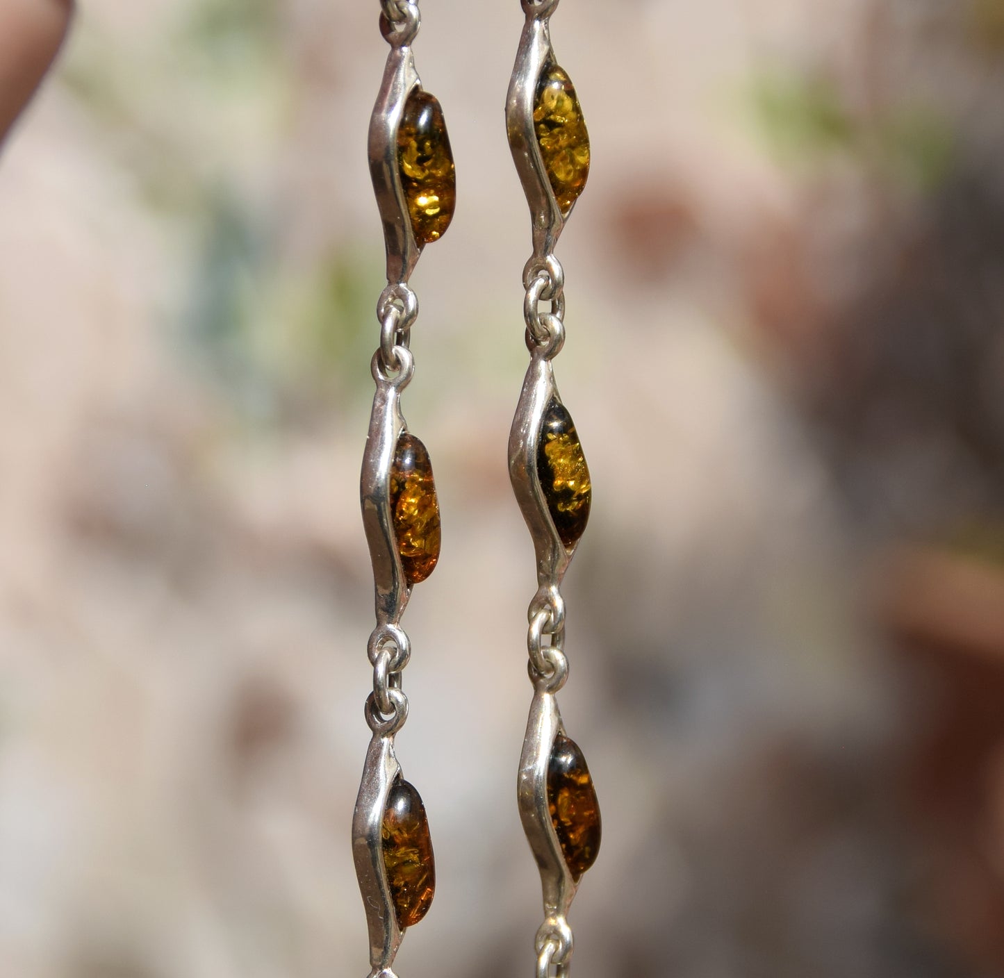 Elegant bracelet crafted with natural green Amber and 925 Silver, MJ Baltica, BB045