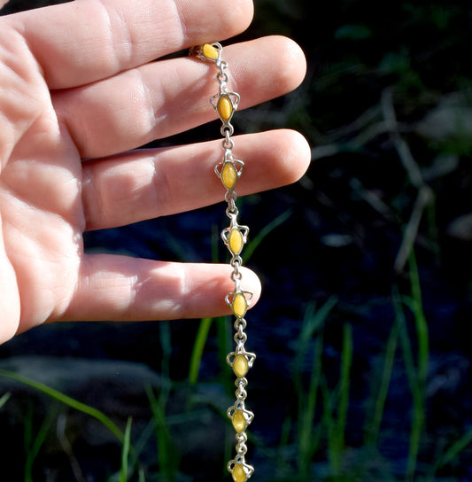 MJ Baltica, bracelet, natural Baltic amber, 925 silver, luminous, elegant, handcrafted, imperial amber, BB046