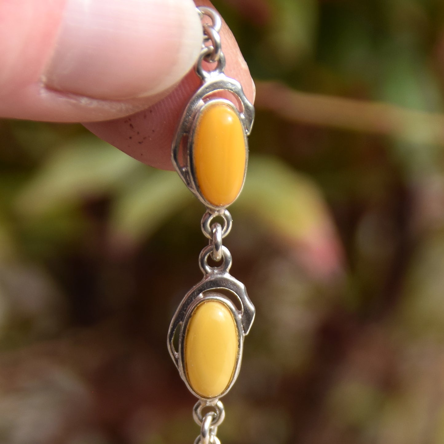 Elegante bracciale creato con Ambra naturale imperiale e Argento 925, MJ Baltica, BB057