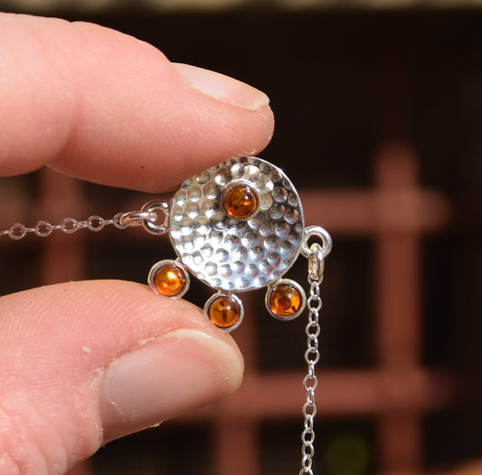 MJ Baltica, bracciale, Ambra naturale Baltica, Argento 925, luminoso, elegante, artigianale, cognac, BB067