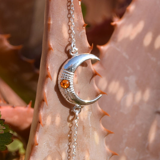 MJ Baltica, bracciale, Ambra naturale Baltica, Argento 925, luminoso, luna, cognac, BB068