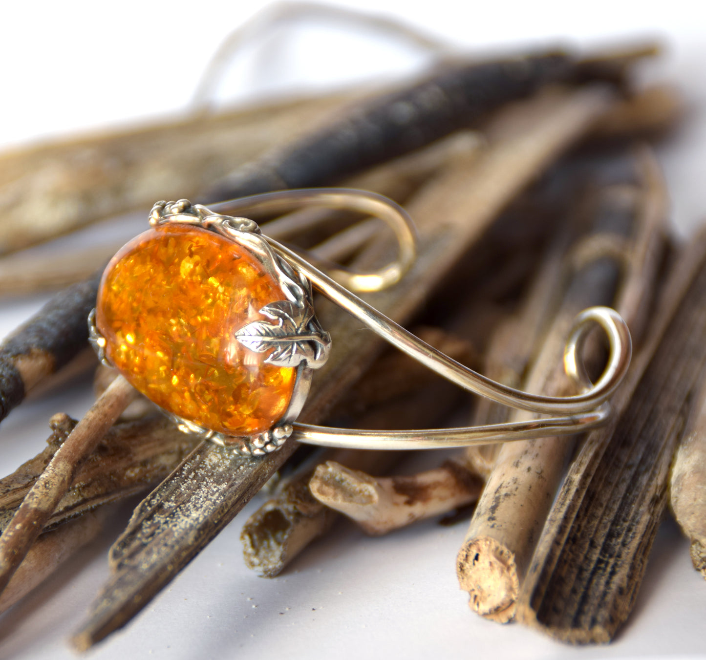 MJ Baltica, bracelet, natural Baltic Amber, 925 Silver, elegant, beautiful, unique, vintage, BB071