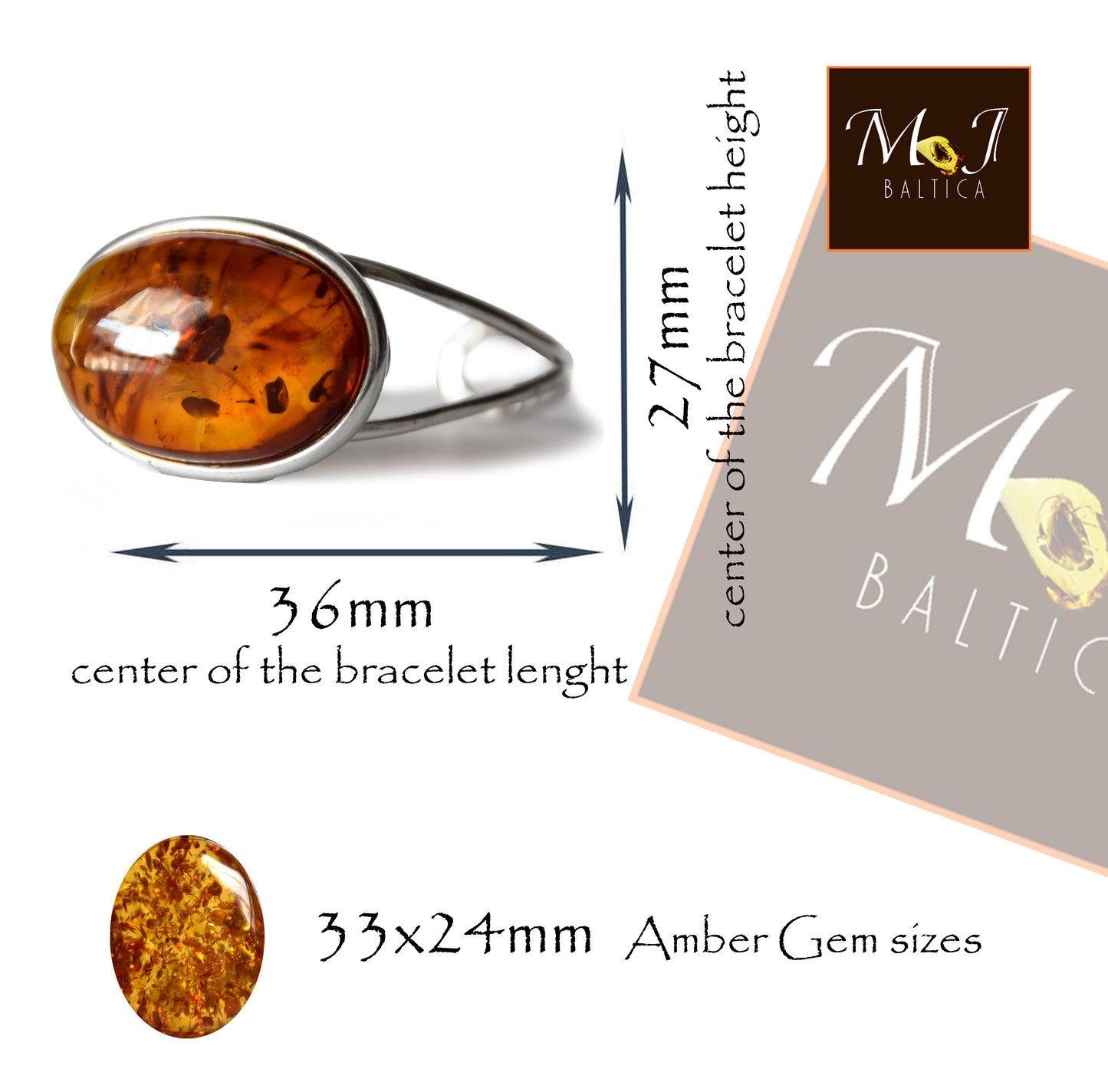 MJ Baltica, bracelet, natural Baltic Amber, 925 Silver, elegant, beautiful, unique, vintage, BB072