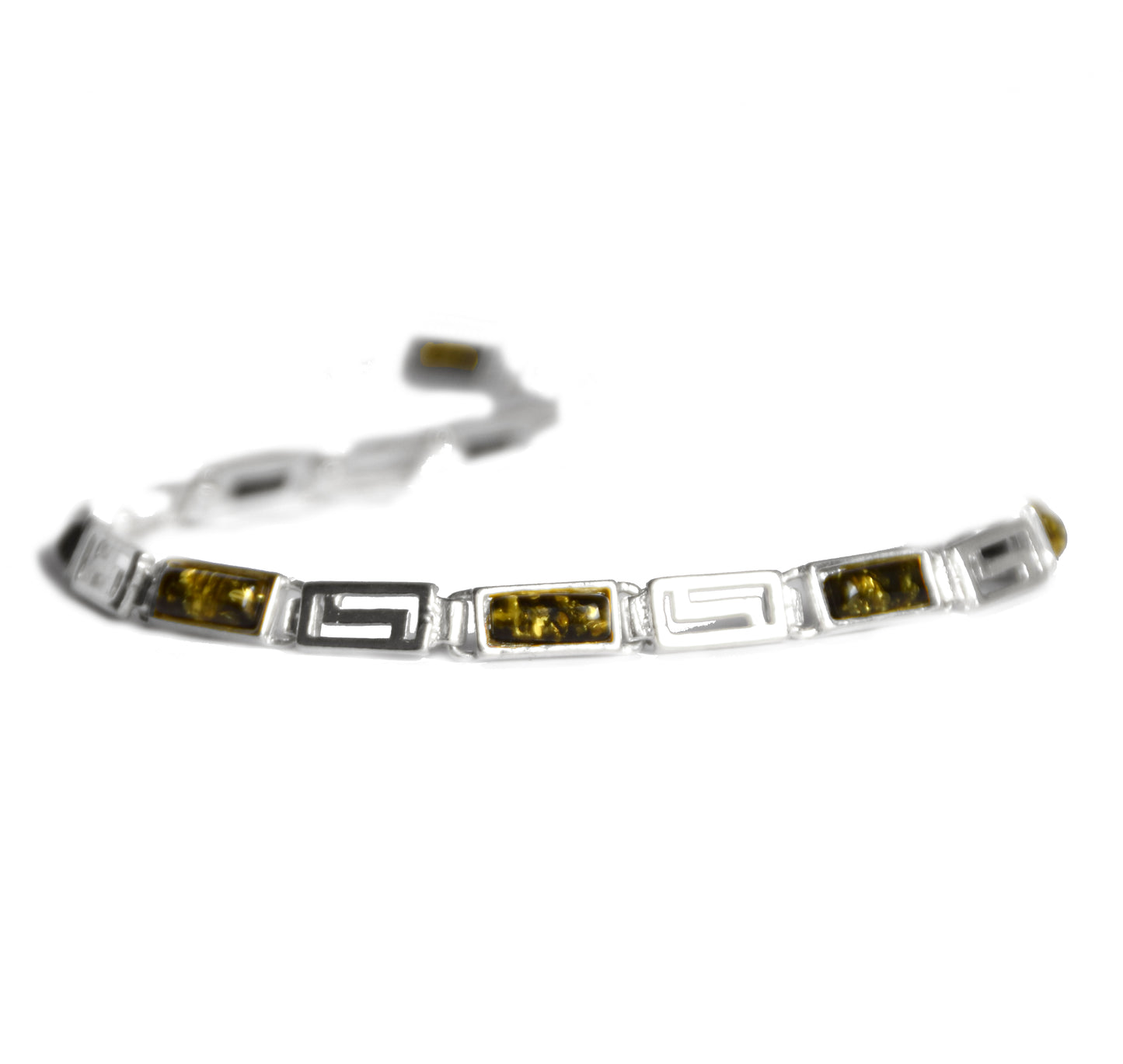 MJ Baltica, unisex bracelet, natural Baltic Amber, 925 Silver, linear, elegant BB010