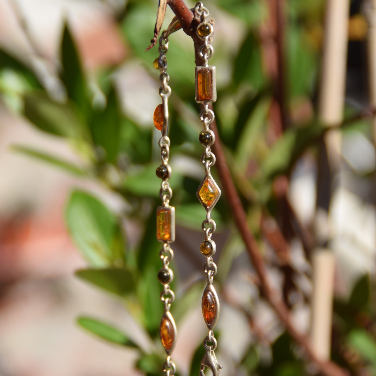 Delicate bracelet crafted from natural amber in various shades and 925 sterling silver, MJ Baltica, BB081