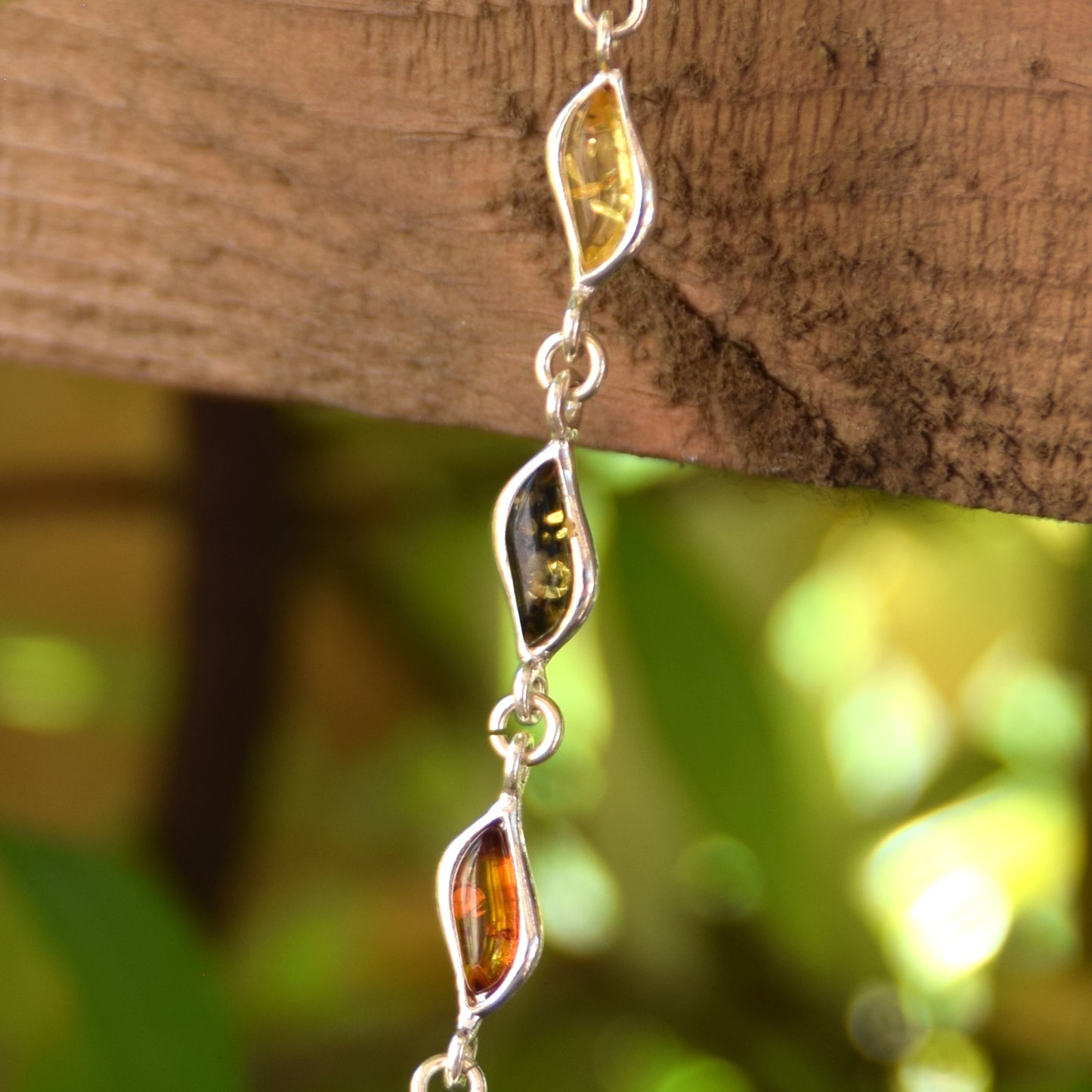 Bright bracelet created with natural Amber of various shades and 925 Silver, MJ Baltica, BB090