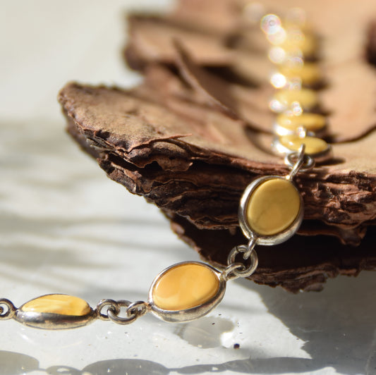 Elegant minimalist bracelet in Imperial natural Amber and 925 Silver, MJ Baltica, BB100