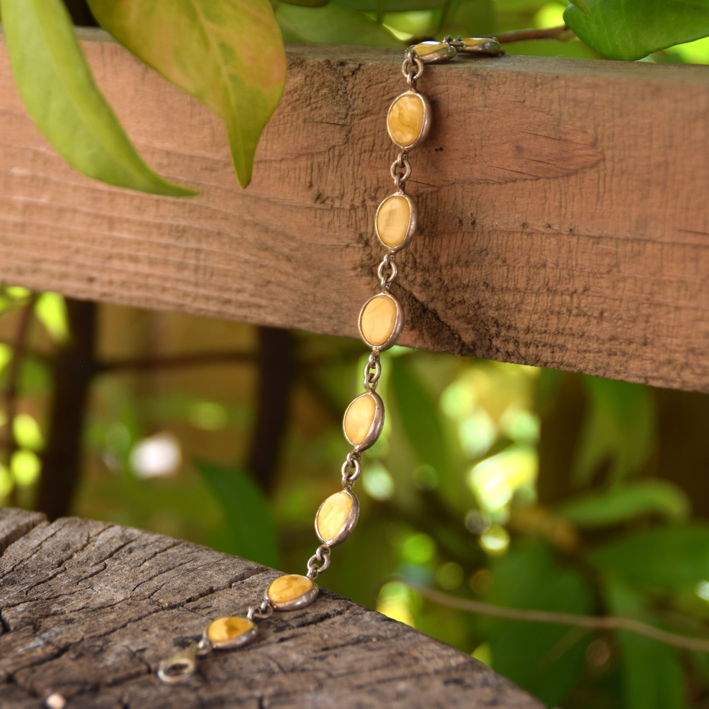 Elegant minimalist bracelet in Imperial natural Amber and 925 Silver, MJ Baltica, BB100