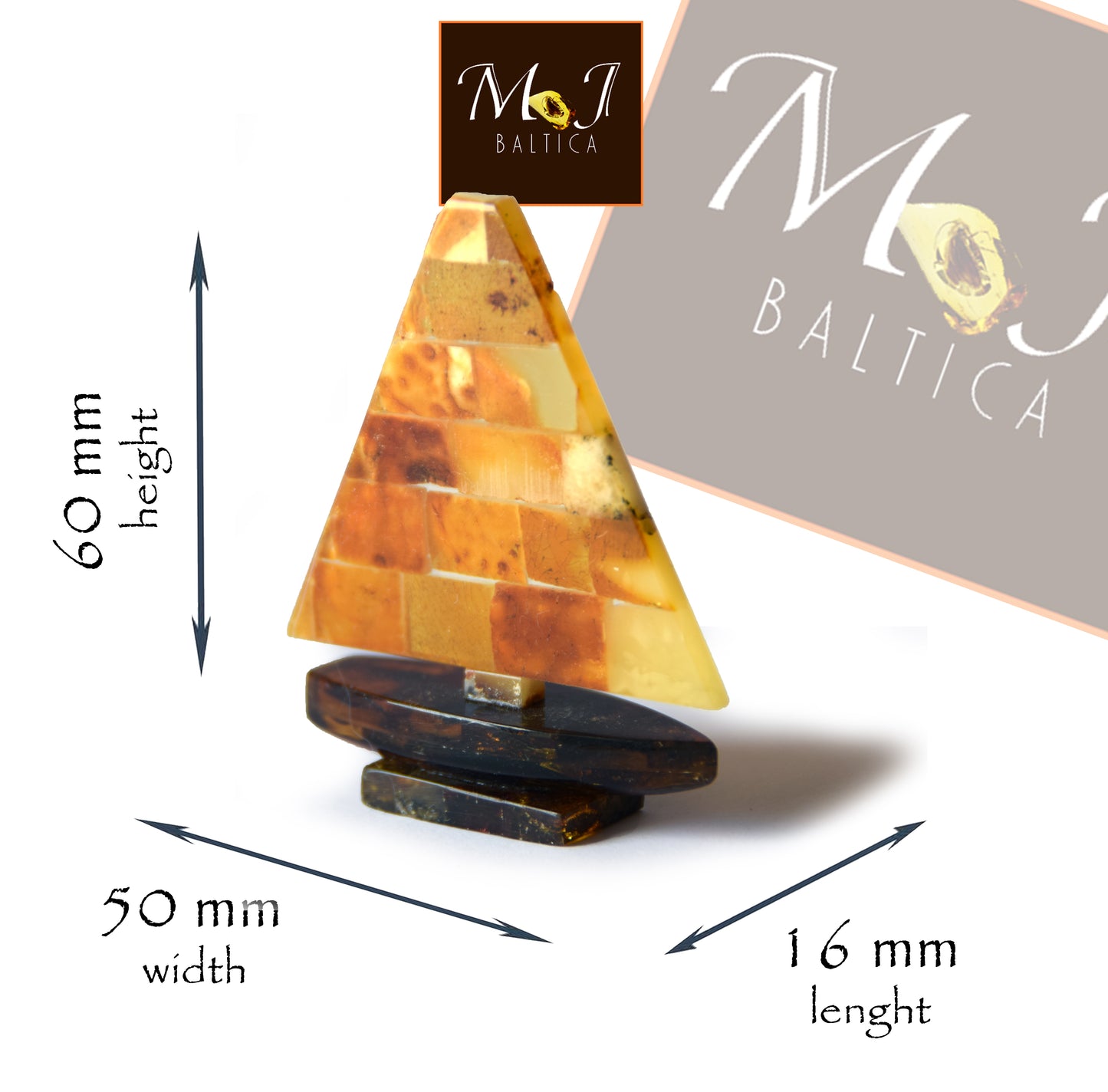 MJ Baltica, figurine, figure, natural Baltic Amber, handcrafted, ship, boat, unique, perfect, fine, delicate, sailing, handmade, BF026