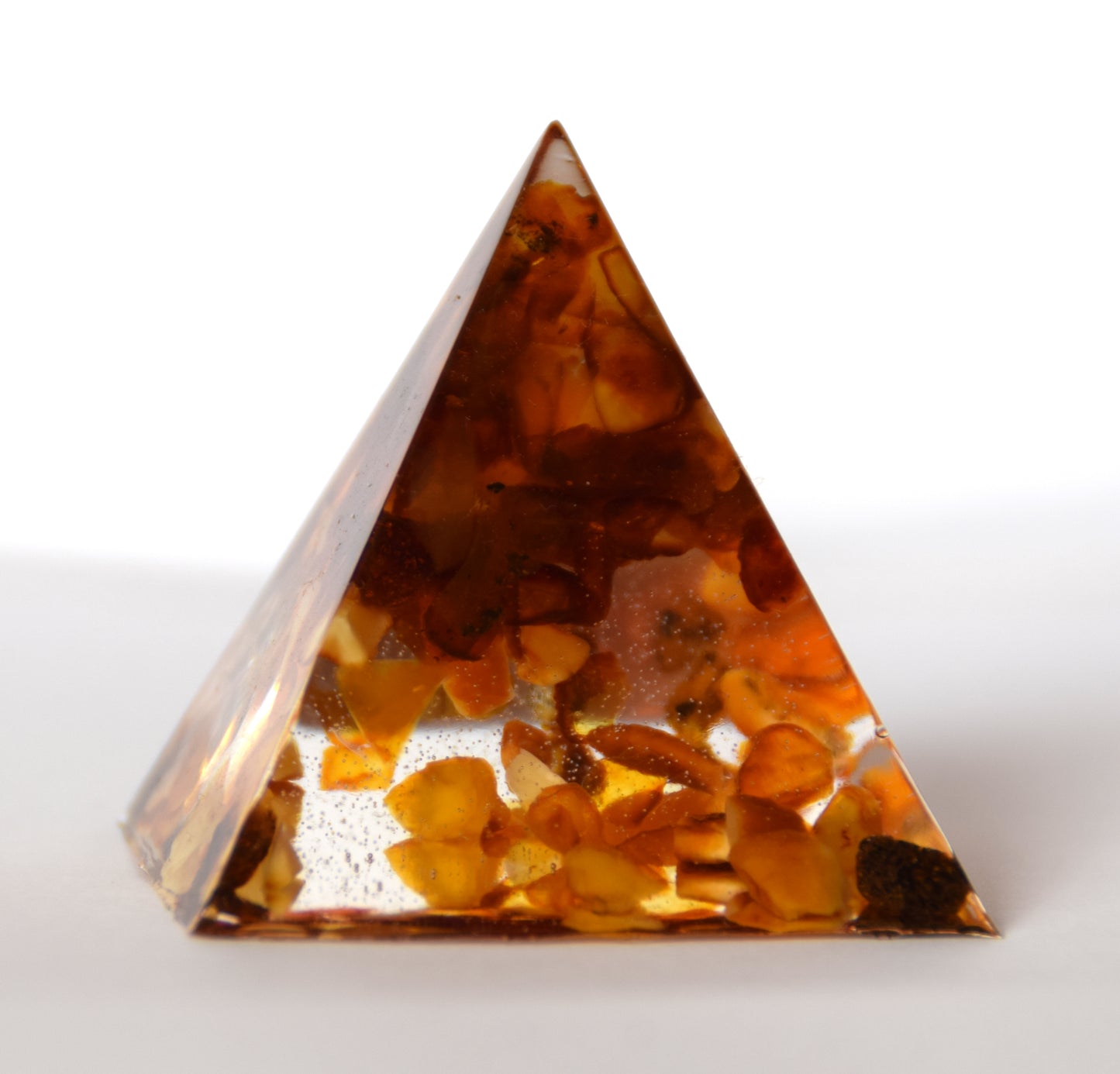 MJ Baltica, pyramid, natural Baltic amber, resin, handmade, unique, artisanal, ornament, decoration, BF047