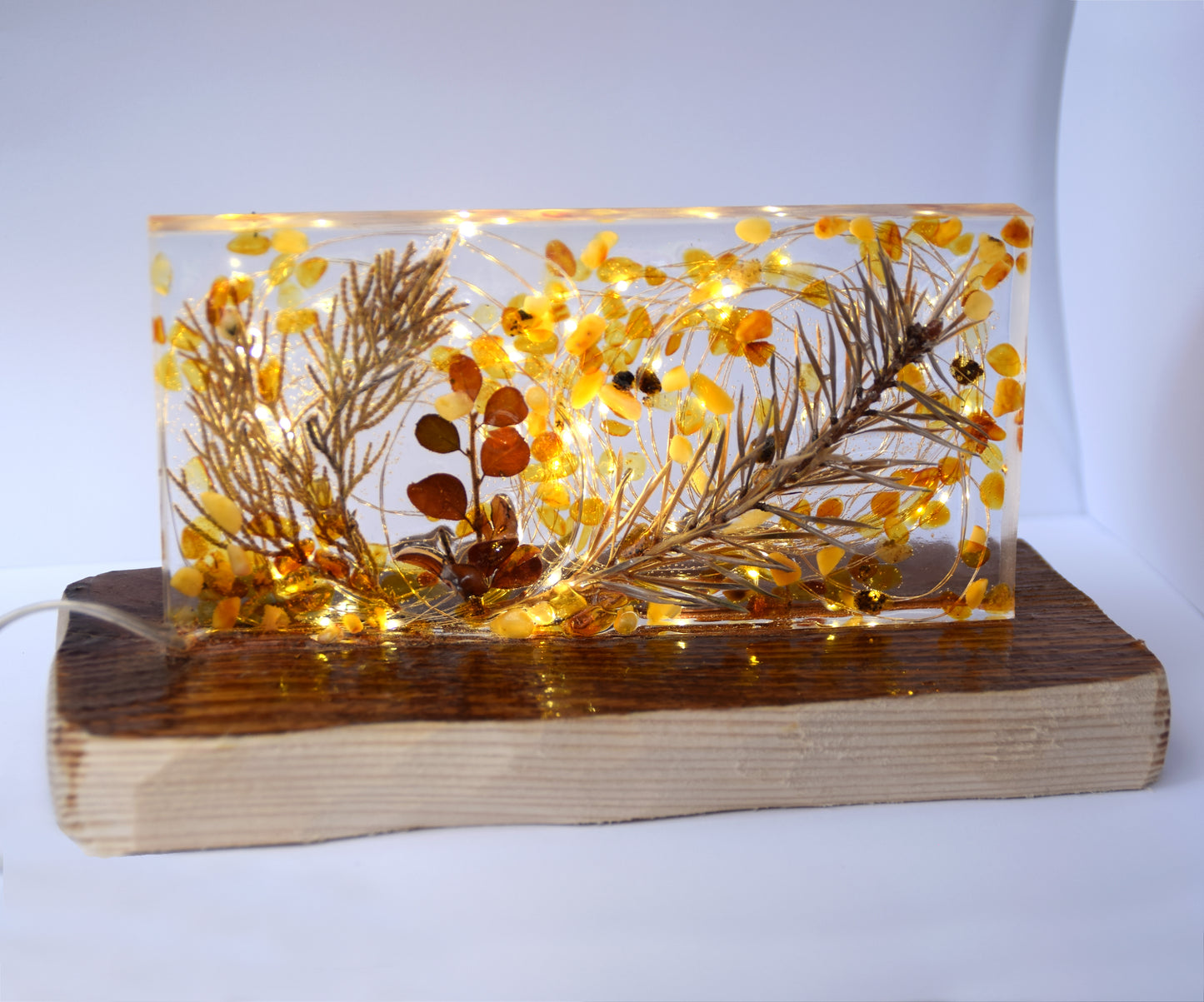 MJ Baltica, lamp, natural Baltic amber, resin, nature, strong, unique, usb connection, large, handmade, artisanal, BF088