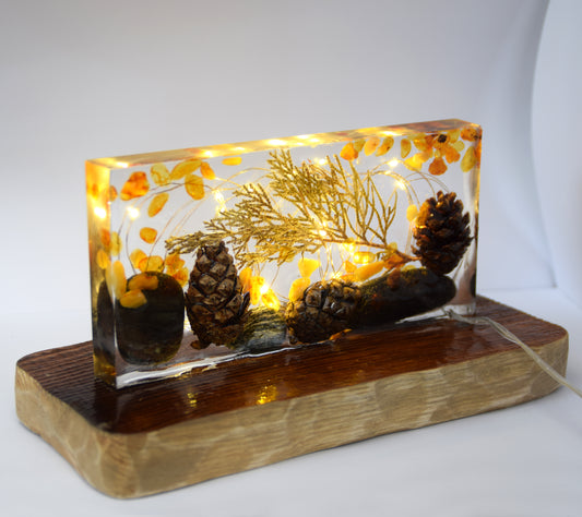 MJ Baltica, lamp, natural Baltic amber, resin, nature, unique, usb connection, large, handmade, artisanal, BF090