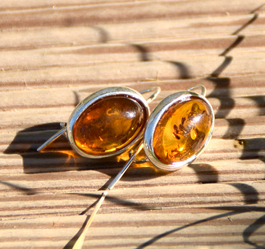 MJ Baltica, earrings, natural Baltic amber, 925 silver, earrings, BK047