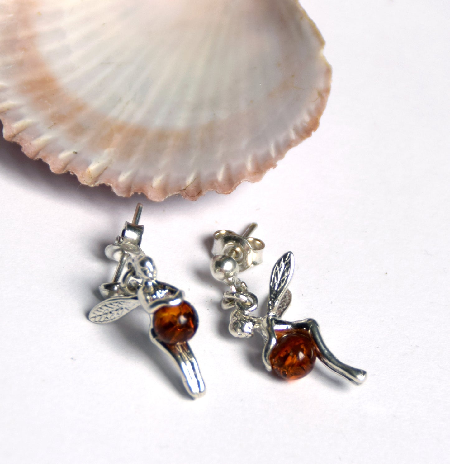 MJ Baltica, earrings, natural Baltic amber, 925 silver, trilly, fairy, fairy, handcrafted, beautiful, BK057