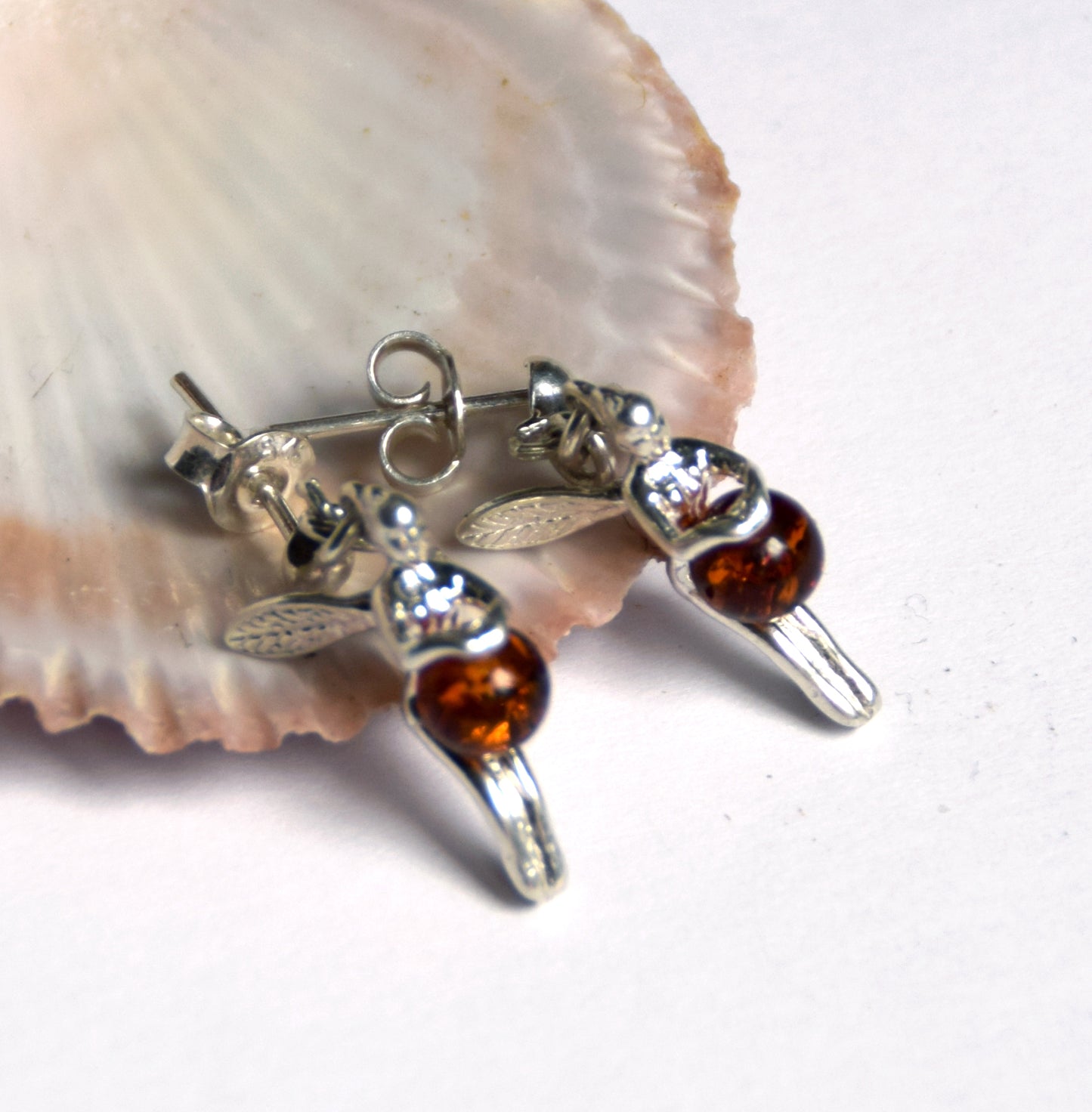 MJ Baltica, earrings, natural Baltic amber, 925 silver, trilly, fairy, fairy, handcrafted, beautiful, BK057