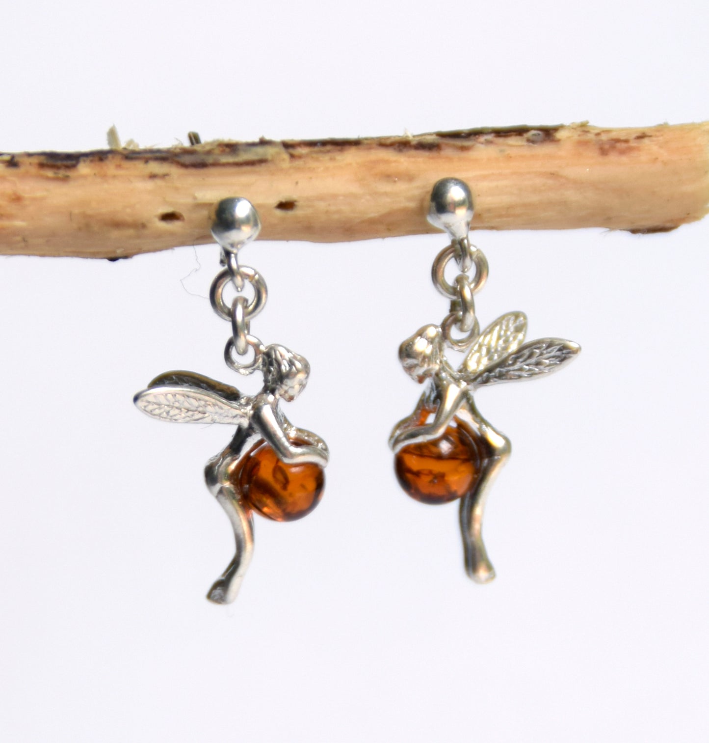 MJ Baltica, earrings, natural Baltic amber, 925 silver, trilly, fairy, fairy, handcrafted, beautiful, BK057