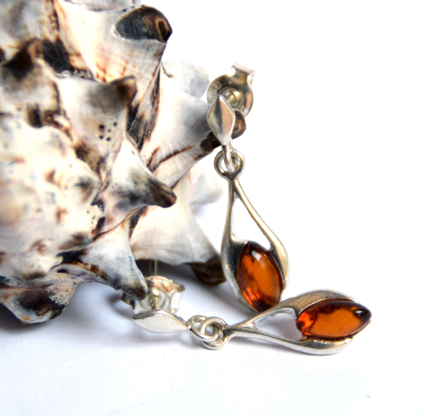 MJ Baltica, earrings, natural Baltic amber, 925 silver, delicate, delicious, fine, Bk090