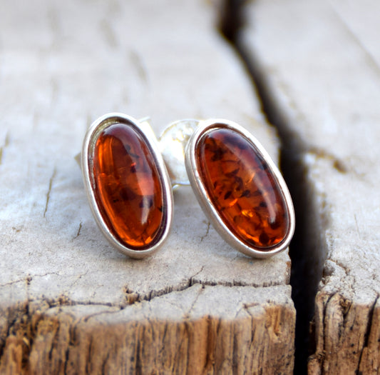 MJ Baltica, earrings, natural Baltic amber, 925 silver, unisex, lobe, handcrafted, BK108