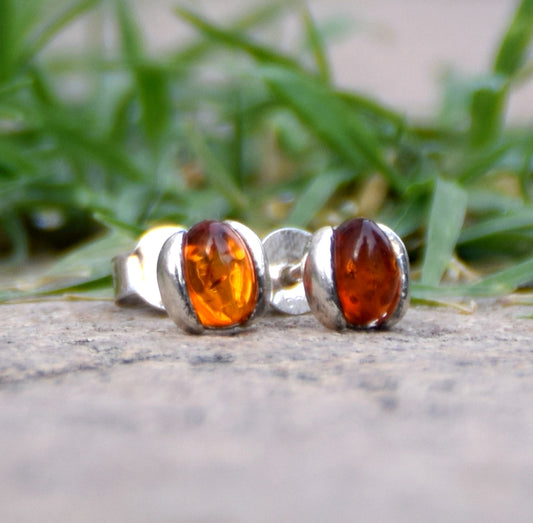 MJ Baltica, orecchini, Ambra naturale Baltica, Argento 925, unisex, a lobo, artigianale, BK124