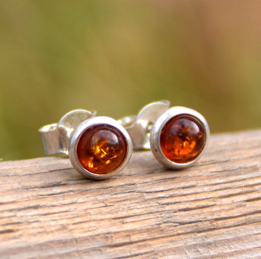 MJ Baltica, orecchini, Ambra naturale Baltica, Argento 925, unisex, a lobo, artigianale, BK126
