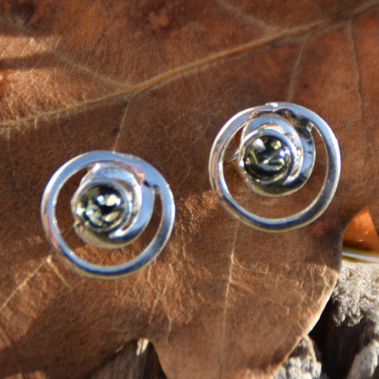 MJ Baltica, orecchini, Ambra naturale Baltica, Argento 925, marchesa, a lobo, artigianale, BK182