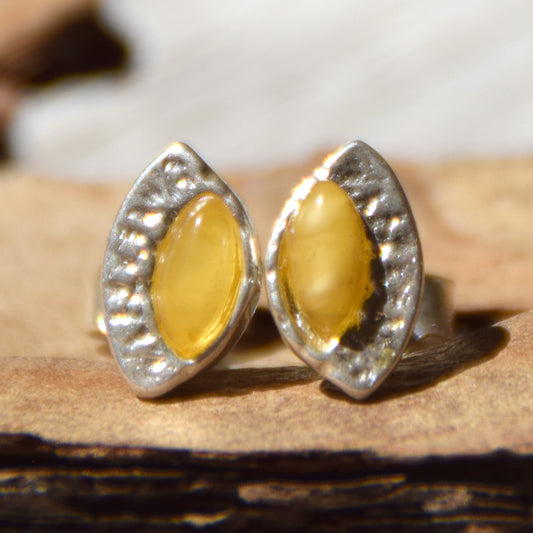Delicate earrings made with natural Imperial Amber and 925 Silver, MJ Baltica, BK233