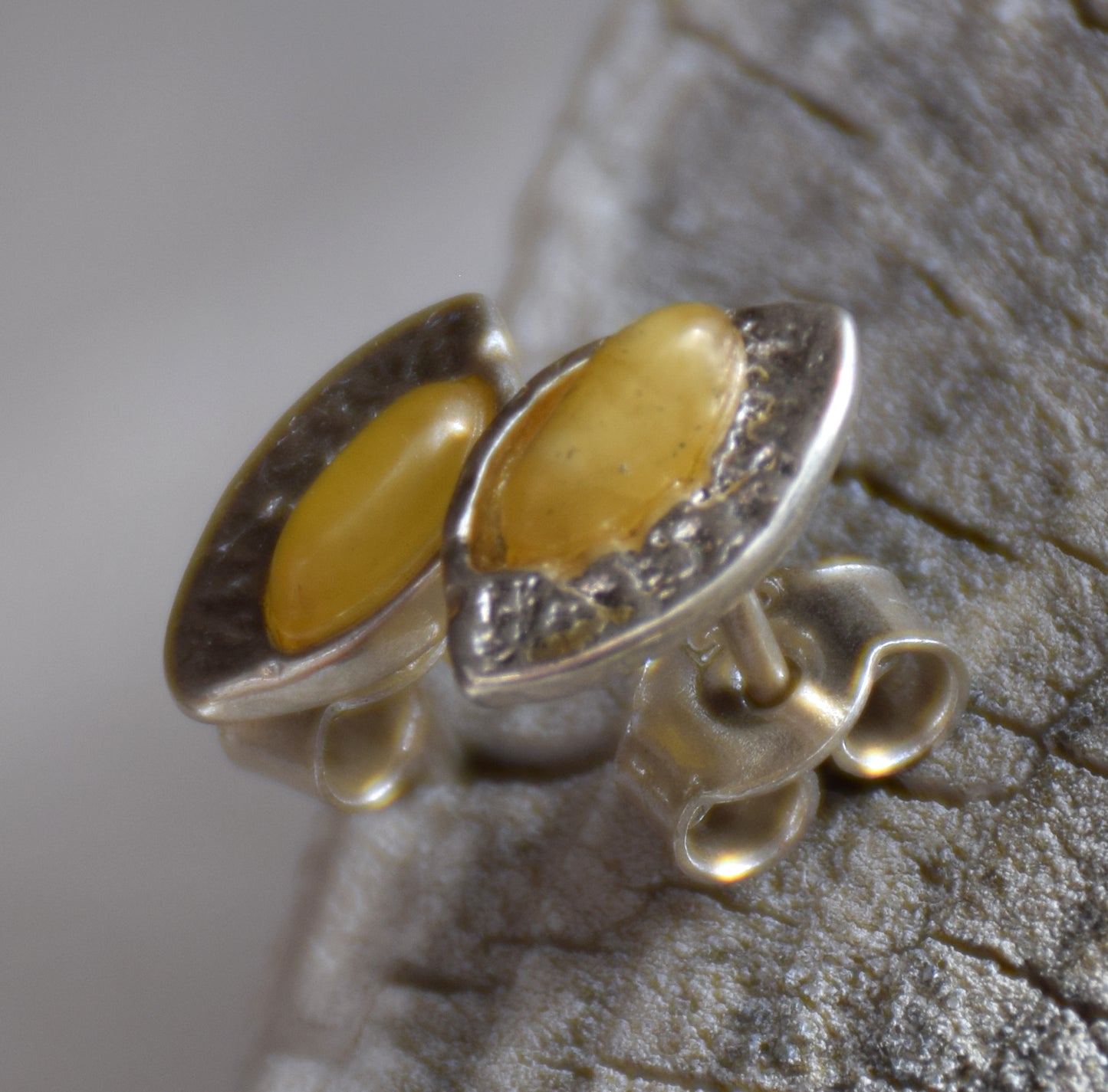 Delicate earrings made with natural Imperial Amber and 925 Silver, MJ Baltica, BK233