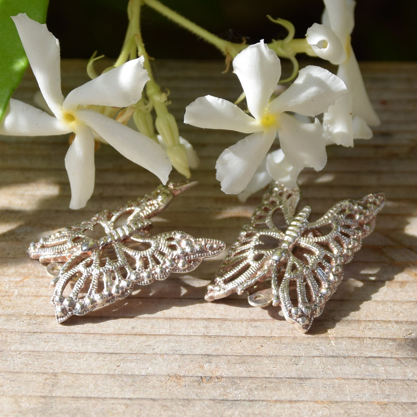 Grandi orecchini a lobo a clip con farfalla in Argento 925, MJ Baltica, BKK002
