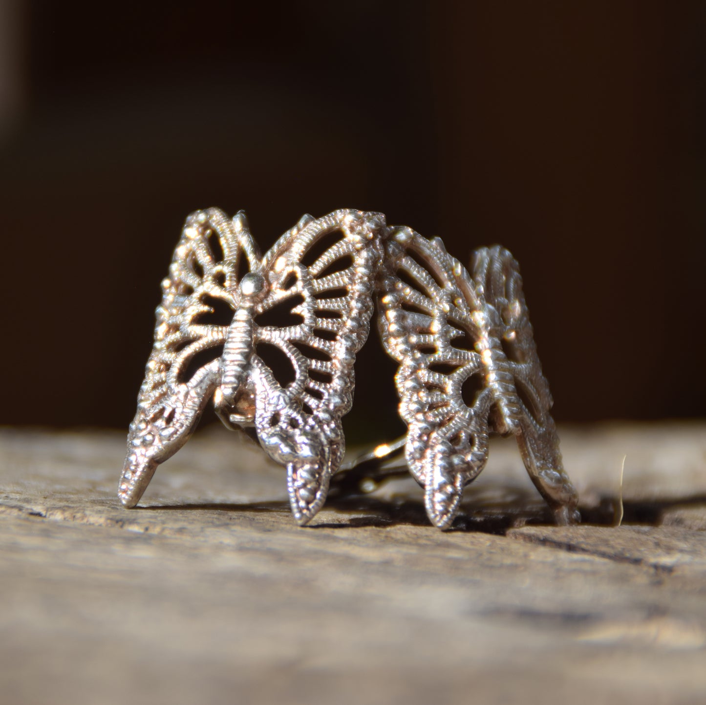 Grandi orecchini a lobo a clip con farfalla in Argento 925, MJ Baltica, BKK002