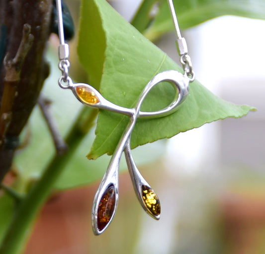 MJ Baltica, collana Ambra naturale Argento 925 artigianale BKo003