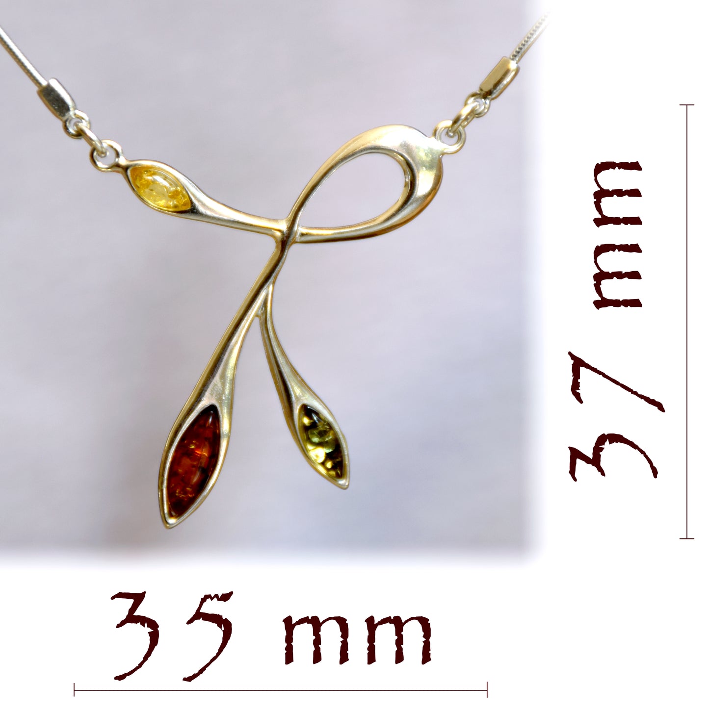 MJ Baltica necklace Natural Amber handcrafted 925 Silver BKo003