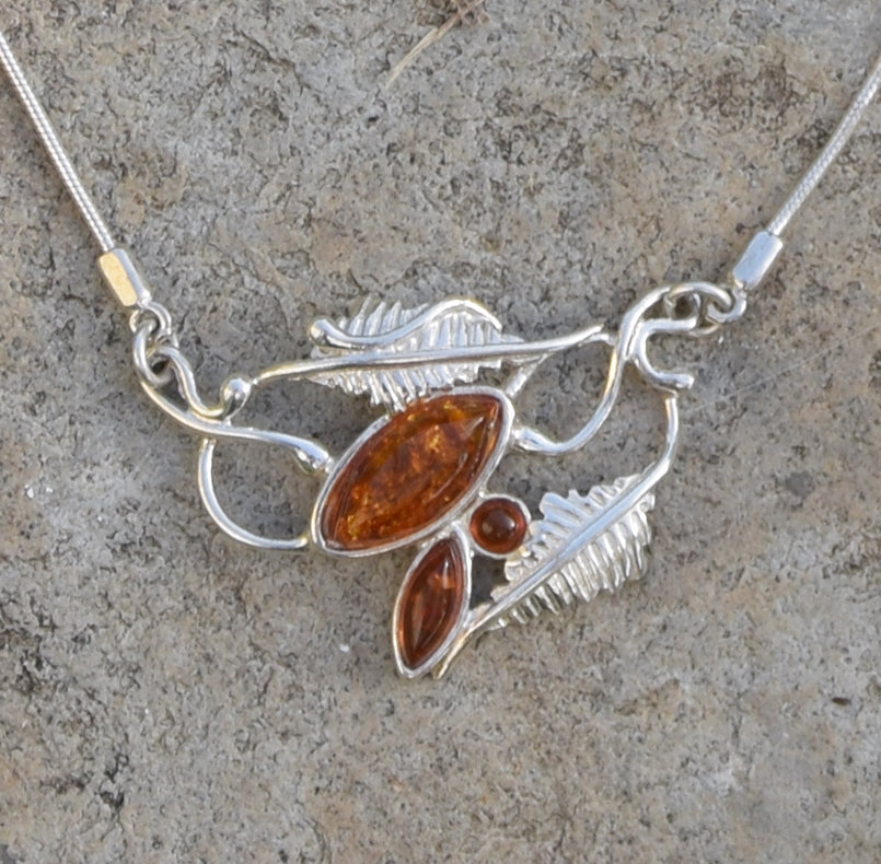 MJ Baltica, necklace, choker, natural Baltic Amber, 925 Silver, vintage, feminine, elegant, BKo030