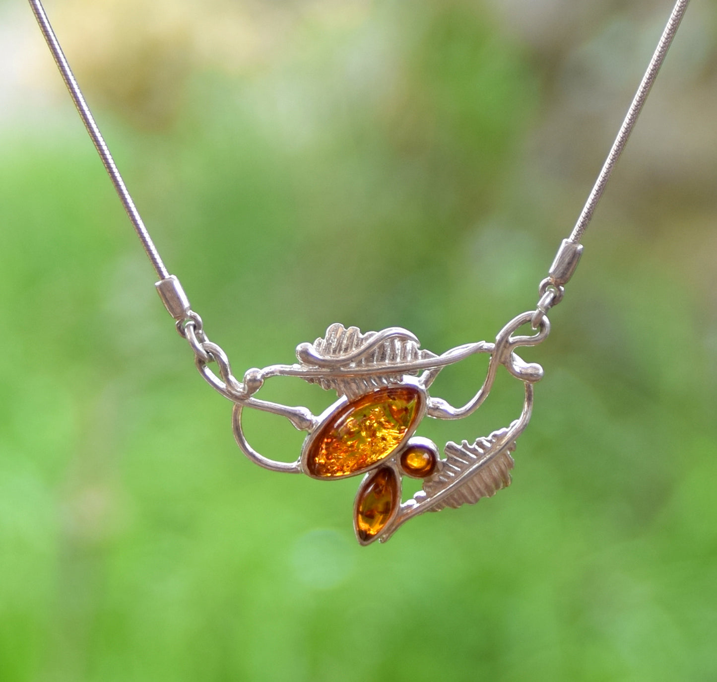 MJ Baltica, necklace, choker, natural Baltic Amber, 925 Silver, vintage, feminine, elegant, BKo030