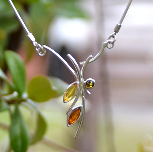 MJ Baltica, necklace, choker, natural Baltic Amber, 925 Silver, fine, strong, abstract, feminine, BKo034