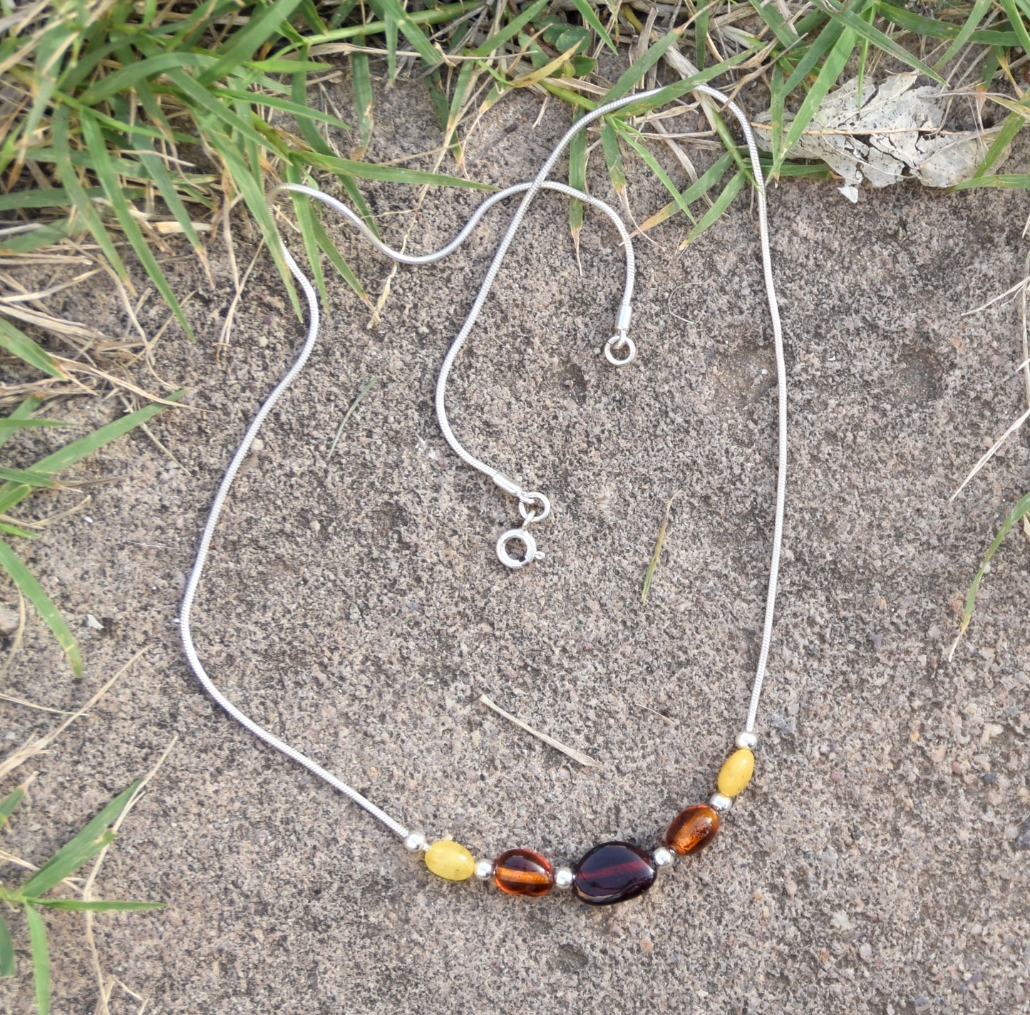 MJ Baltica, necklace, choker, natural Baltic Amber, 925 Silver, fisto, essential, bright, beautiful, BKo039