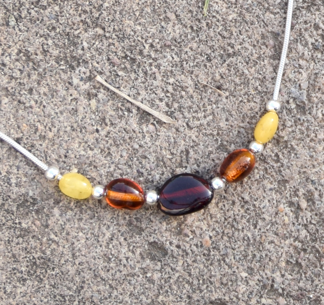 MJ Baltica, necklace, choker, natural Baltic Amber, 925 Silver, fisto, essential, bright, beautiful, BKo039