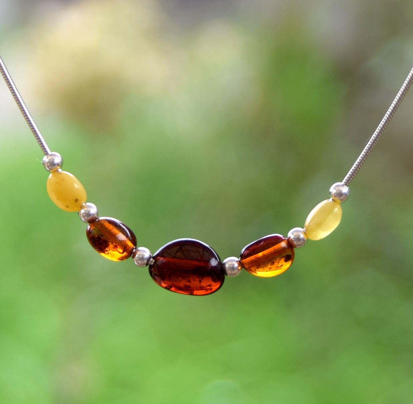 MJ Baltica, necklace, choker, natural Baltic Amber, 925 Silver, fisto, essential, bright, beautiful, BKo039