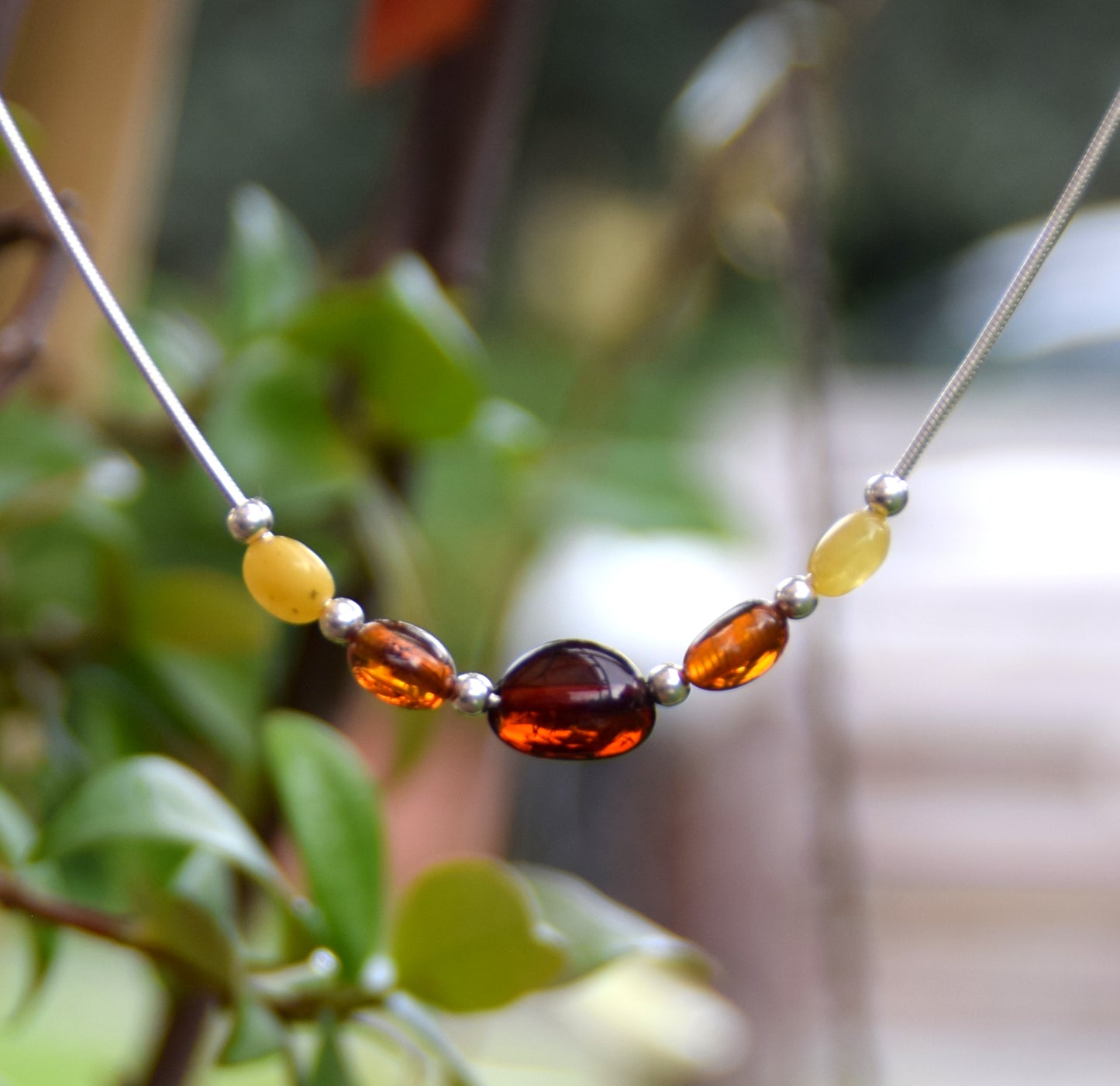 MJ Baltica, necklace, choker, natural Baltic Amber, 925 Silver, fisto, essential, bright, beautiful, BKo039