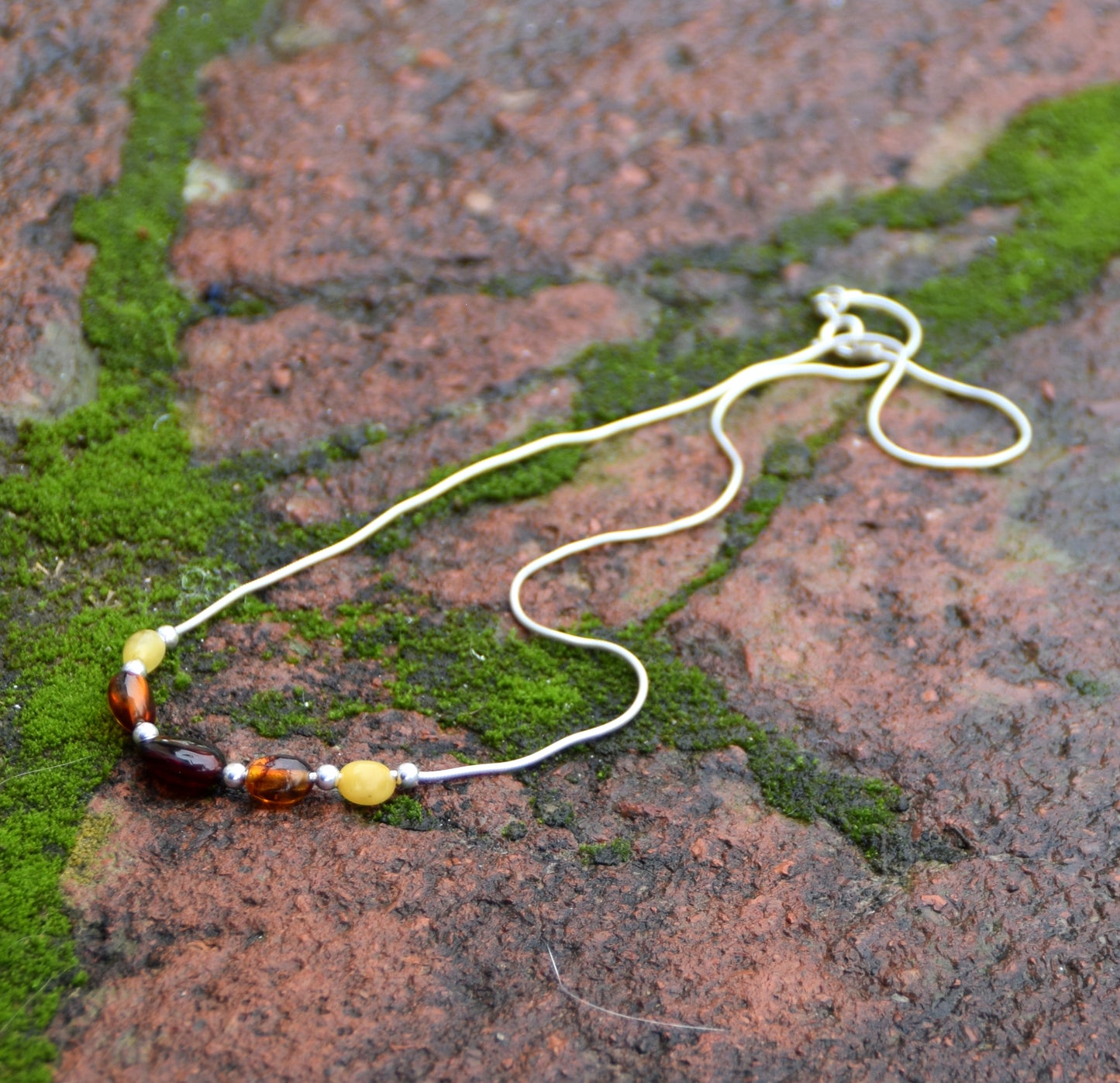 MJ Baltica, necklace, choker, natural Baltic Amber, 925 Silver, fisto, essential, bright, beautiful, BKo039