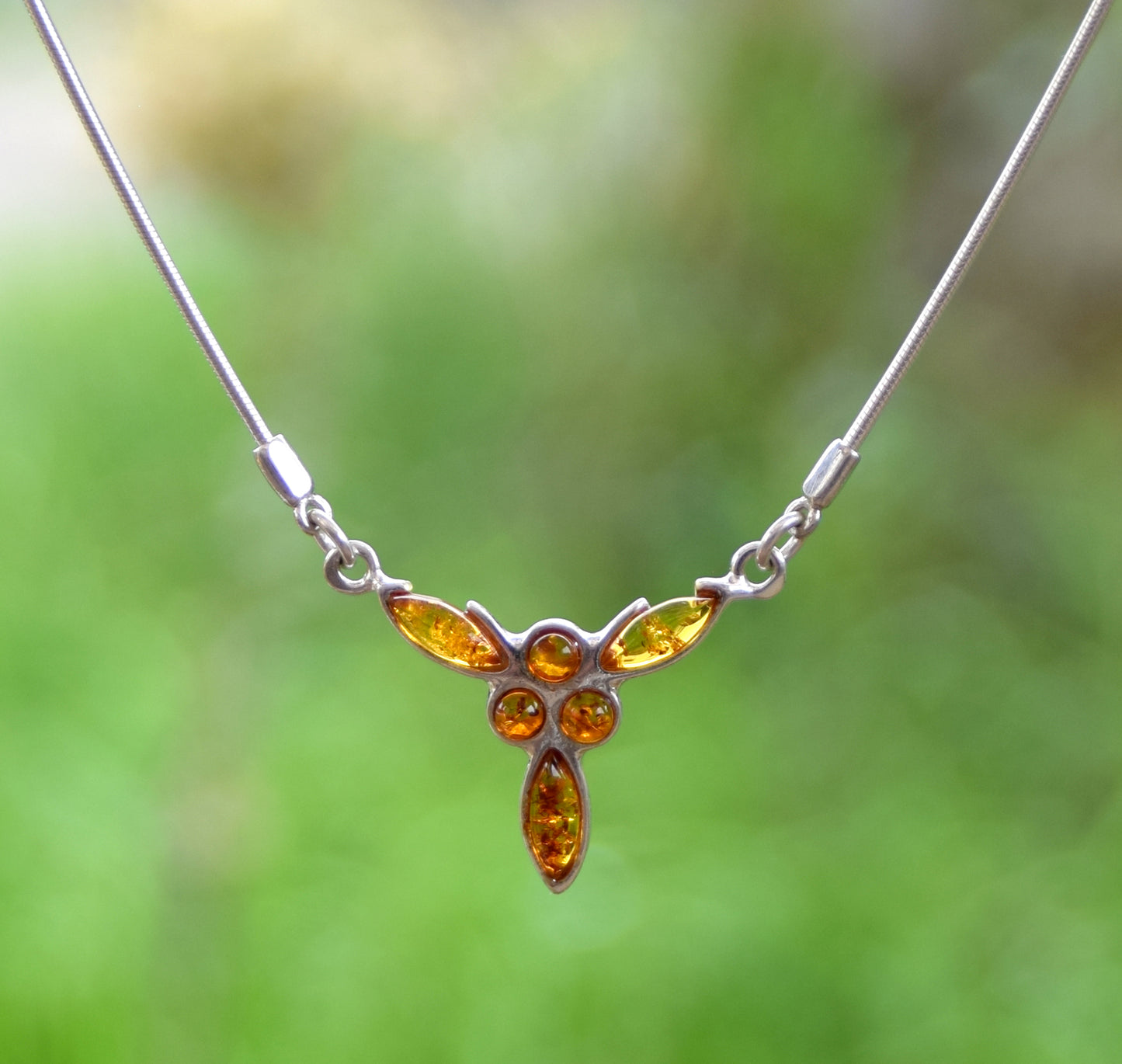 MJ Baltica, necklace, choker, natural Baltic Amber, 925 Silver, bright, feminine, elegant, BKo048