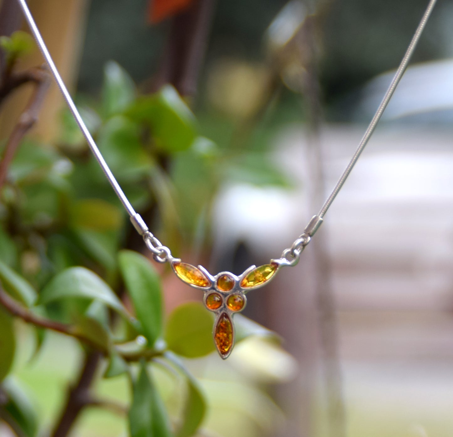 MJ Baltica, necklace, choker, natural Baltic Amber, 925 Silver, bright, feminine, elegant, BKo048