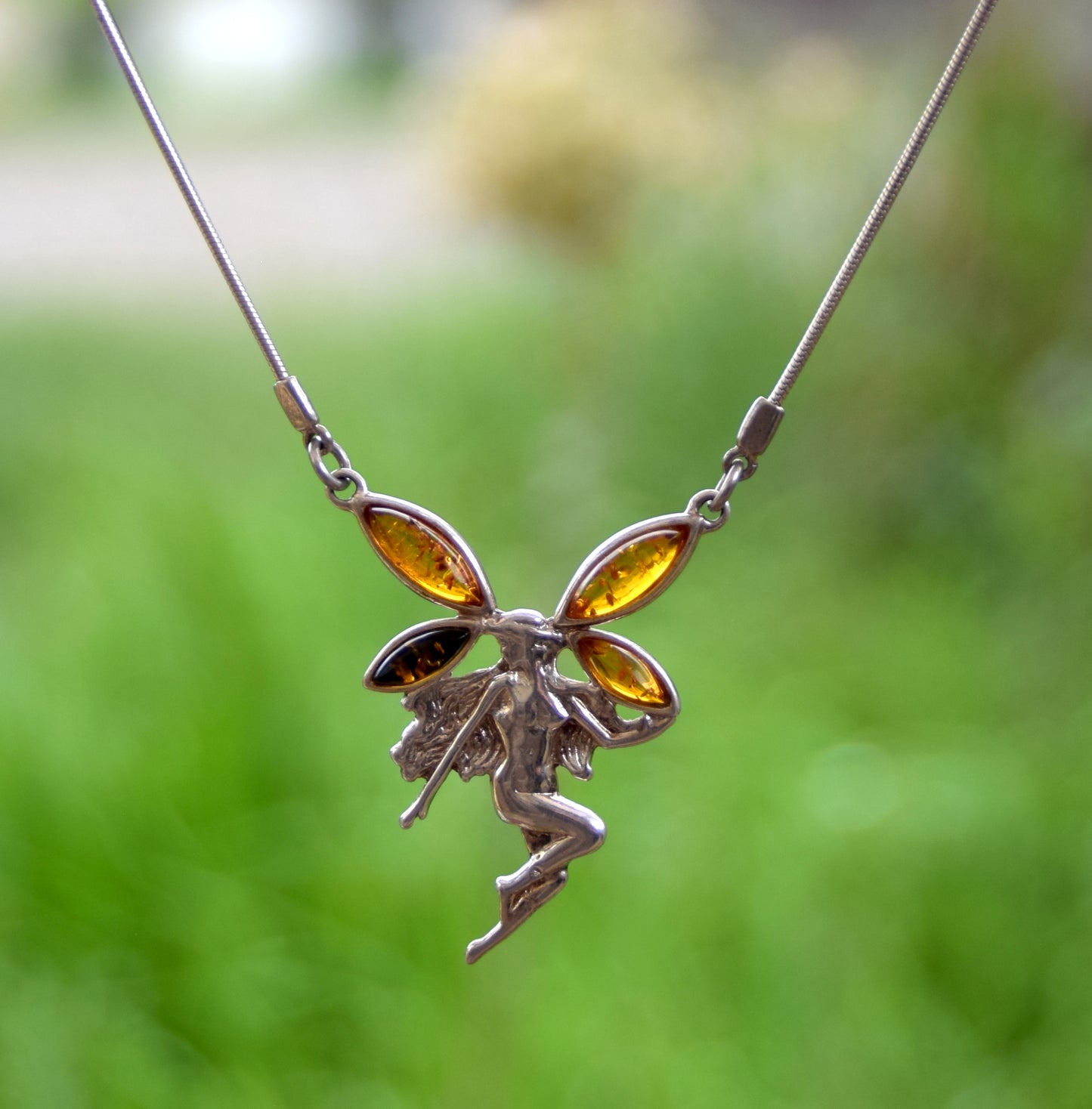 MJ Baltica, necklace, choker, natural Baltic amber, 925 silver, fairy, romantic, BKo057