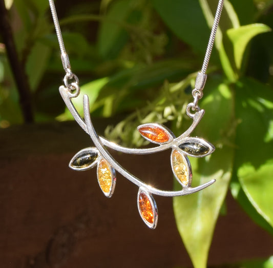 MJ Baltica, collana, girocollo, Ambra naturale Baltica, Argento 925, BKo059