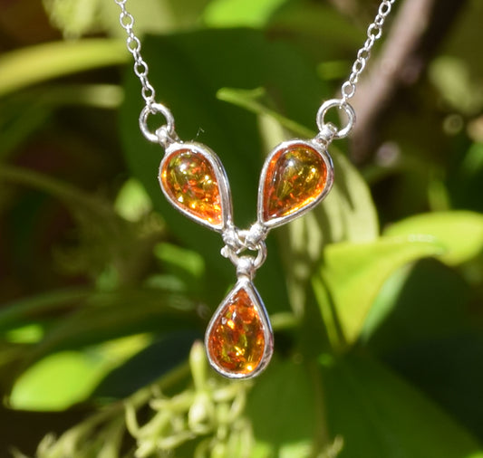 MJ Baltica, collana, girocollo, Ambra naturale Baltica, Argento 925, vintage, femminile, BKo060